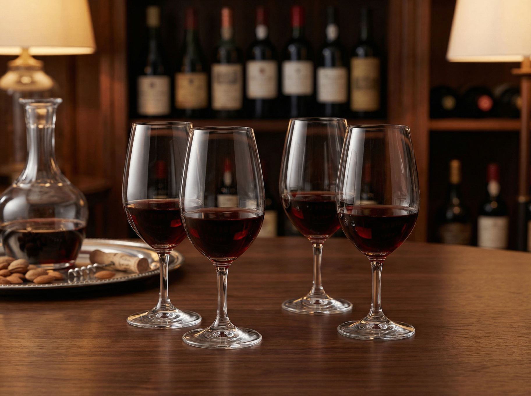 Port wine glass with small bowl for fortified wines
